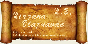 Mirjana Blaznavac vizit kartica